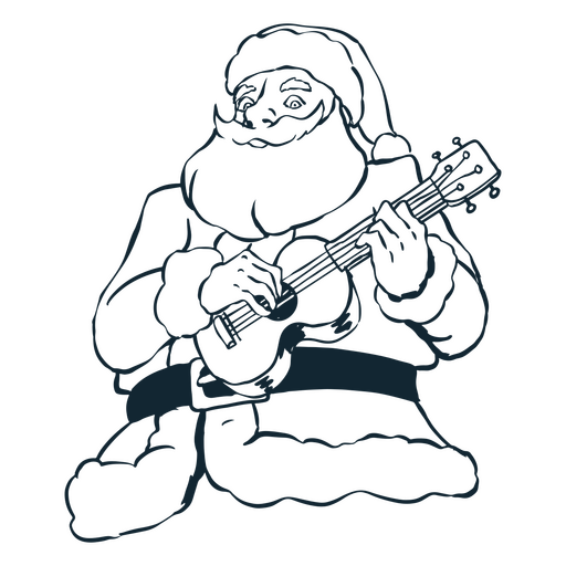 Santa strumming a guitar PNG Design