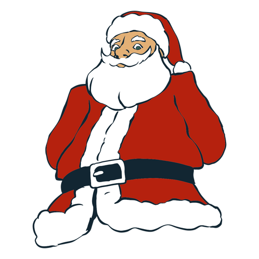 Santa mit den Händen hinter seinem Rücken PNG-Design