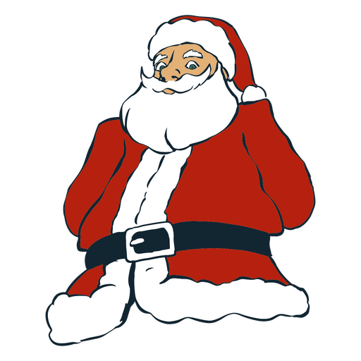Santa with hands behind his back PNG Design