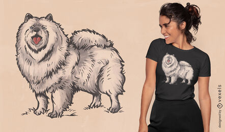 Diseño de camiseta de perro spitz alemán