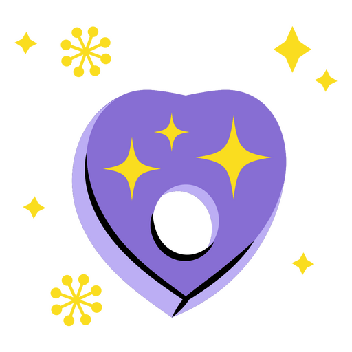 Heart-shaped purple jewel PNG Design