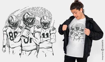 American football players t-shirt design