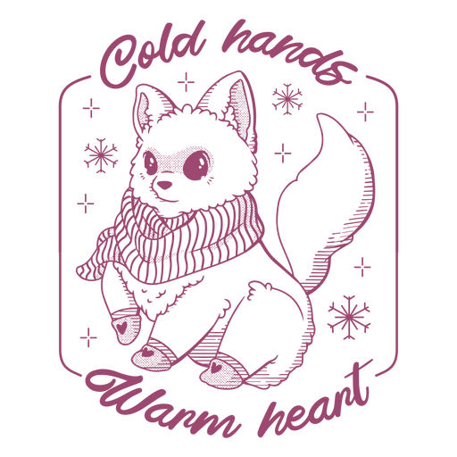 Cold hands warm heart lettering design PNG Design