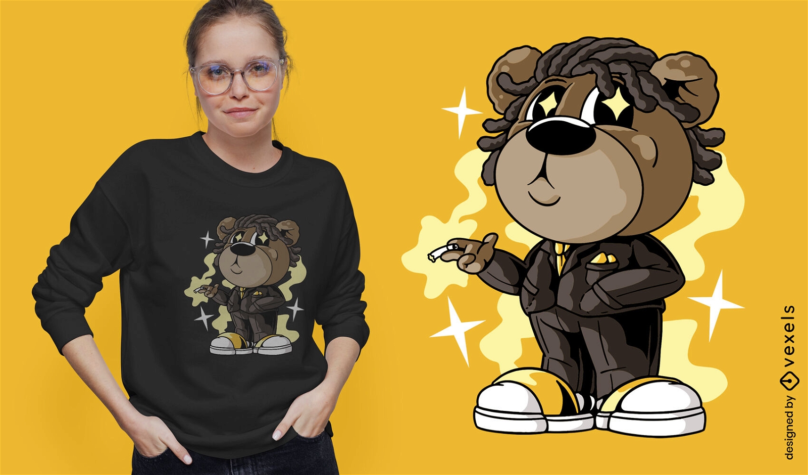 Business-Anzug-Teddybär-T-Shirt-Design