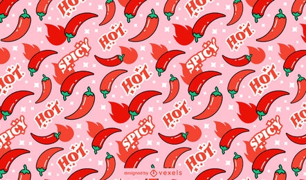 Spicy chili vegetable food pattern design