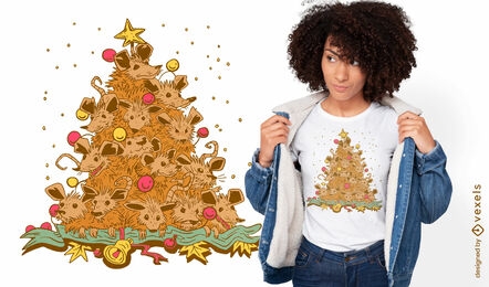Possum Christmas tree t-shirt design