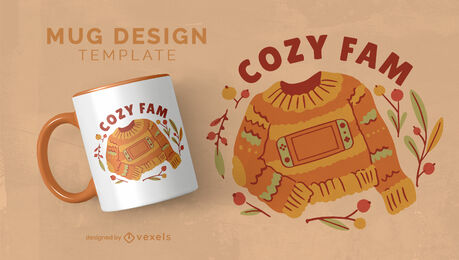 Cozy sweater mug design