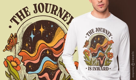 Inward journey motivational t-shirt design