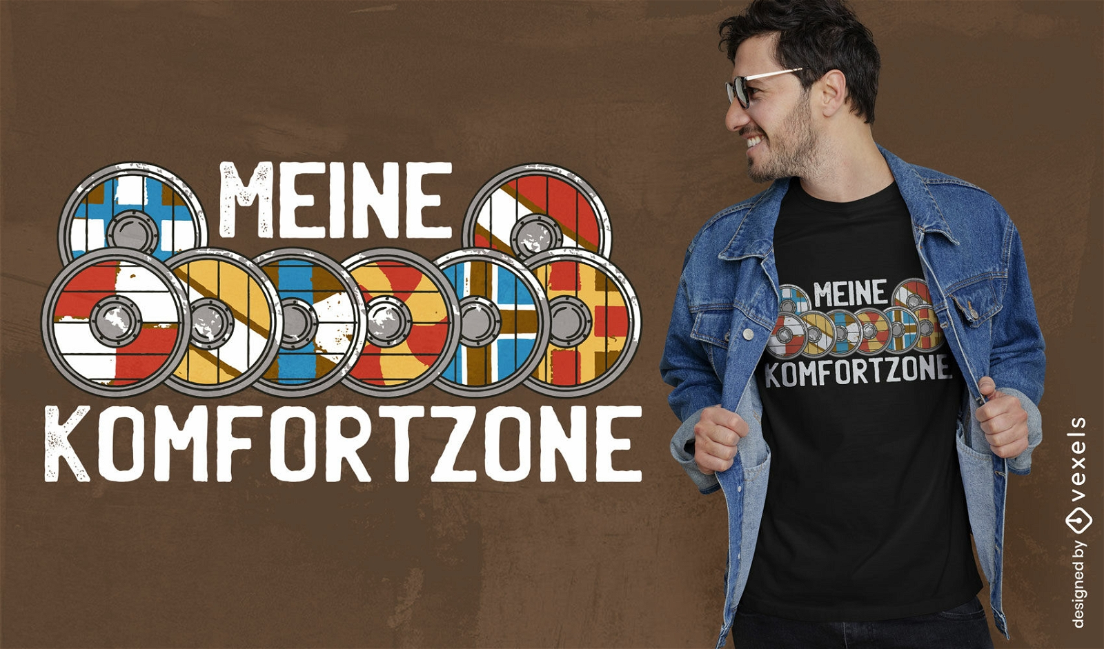Landesflagge schützt deutsches T-Shirt-Design