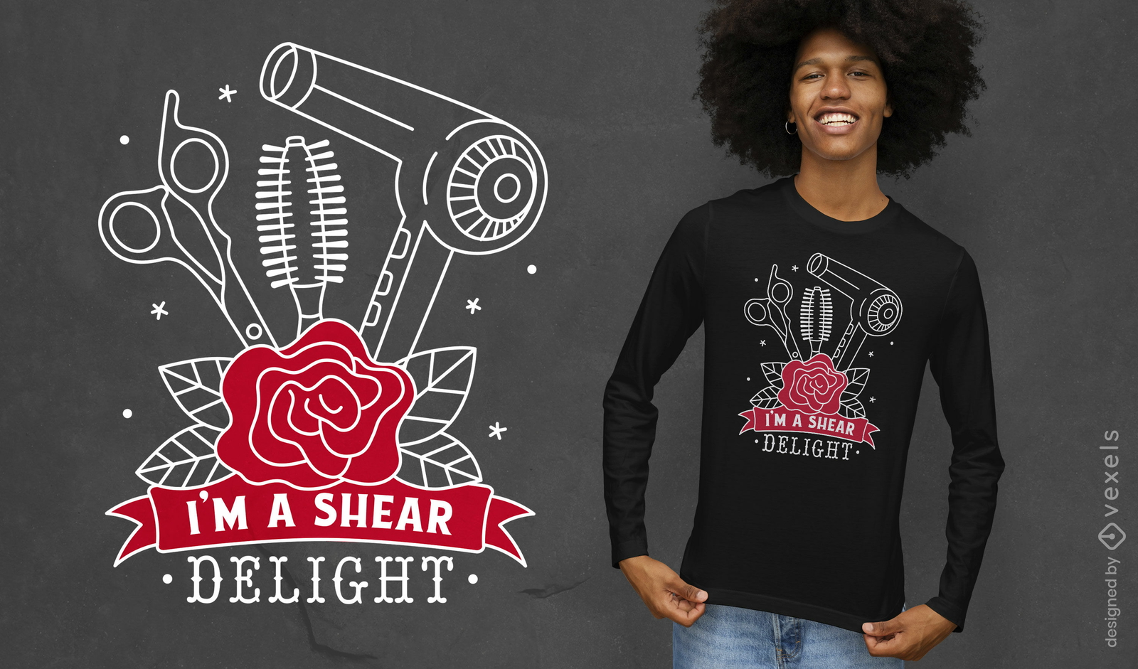 Diseño de camiseta de peinado Shear Delight.