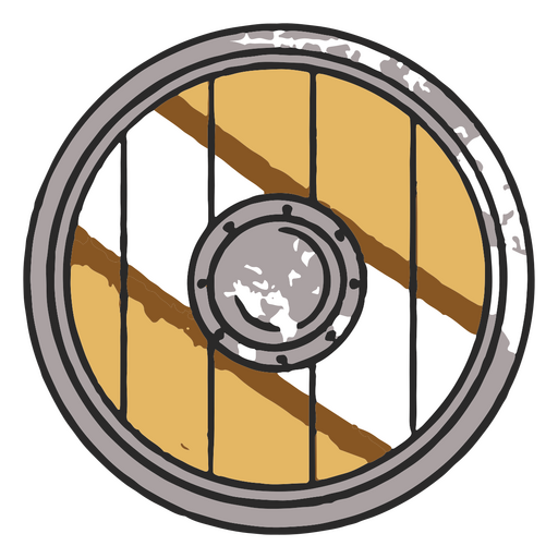 Round viking shield for defense PNG Design