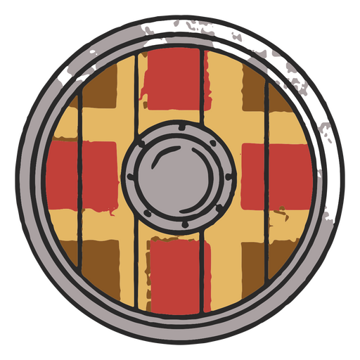 Escudo vikingo redondo para protección Diseño PNG