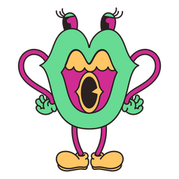 Psychedelic retro cartoon mouth PNG Design Transparent PNG