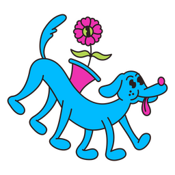 Psychedelic retro cartoon dog PNG Design Transparent PNG