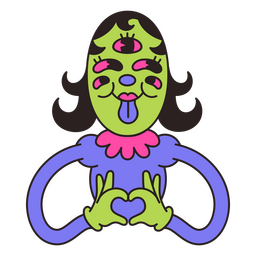 Ojos de dibujos animados retro psicodélicos Diseño PNG
