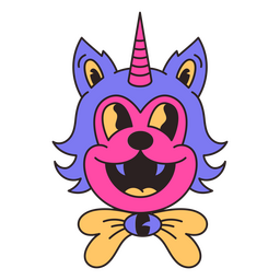 Psychedelisches Retro-Cartoon-Tier PNG-Design