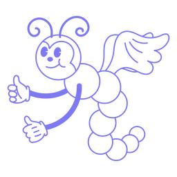 Psychedelic filled stroke caterpillar PNG Design