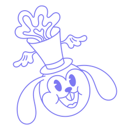 Psychedelic filled stroke bunny PNG Design Transparent PNG
