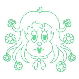 Girl character glowing in the dark PNG Design