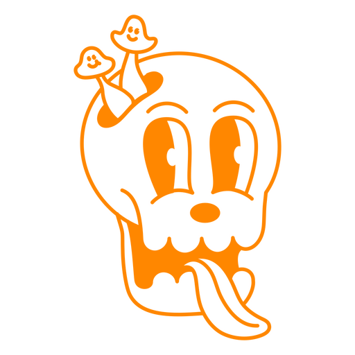 Creepy skull cartoon PNG Design