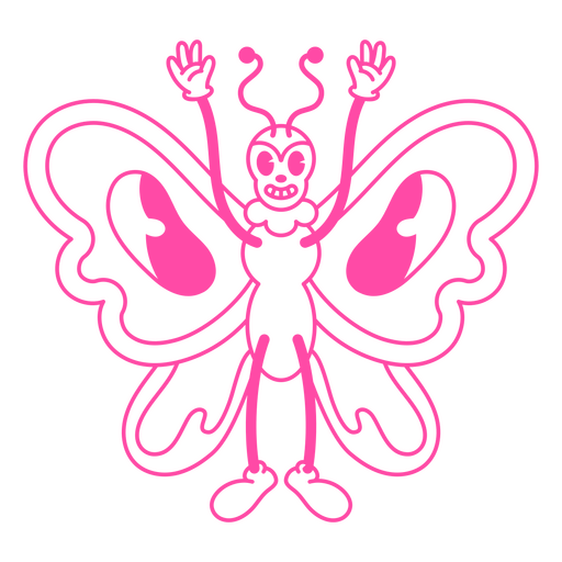 Desenho retrô de borboleta Desenho PNG