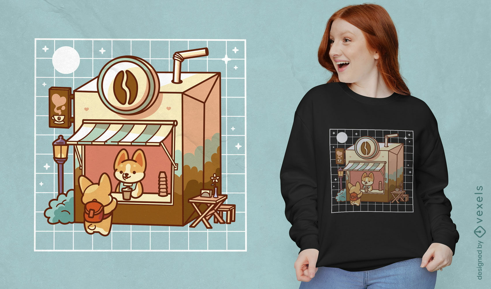 Kawaii Café-T-Shirt-Design