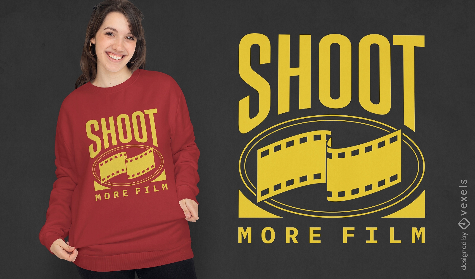 Schießen Sie mehr Film-T-Shirt-Design