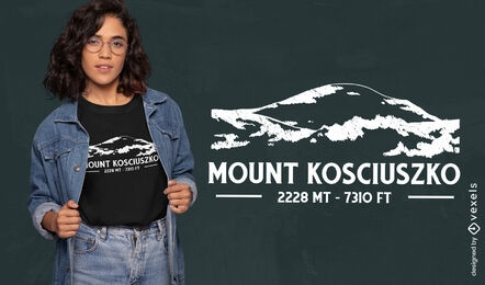 Design de camiseta do Monte Kosciuzco Austrália
