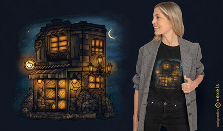 Cafe at night t-shirt design