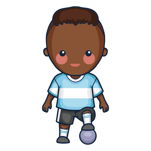 Kid with soccer ball PNG Design
