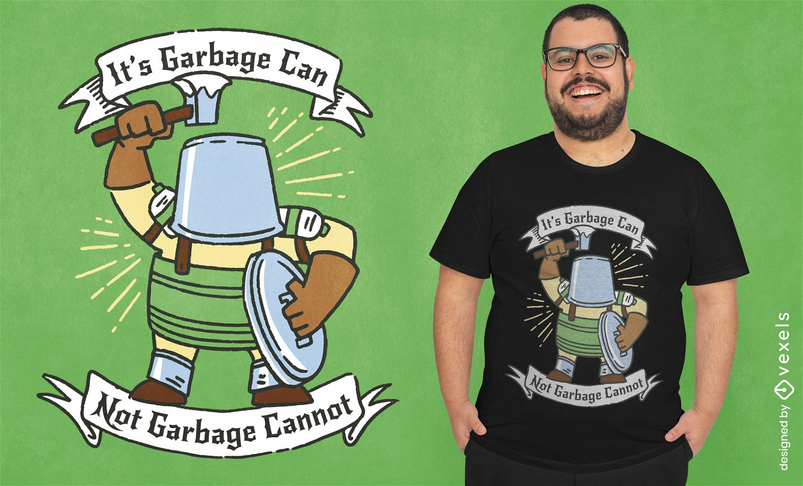 Funny garbage knight t-shirt design