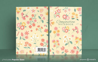 Floral composition notebook book cover design