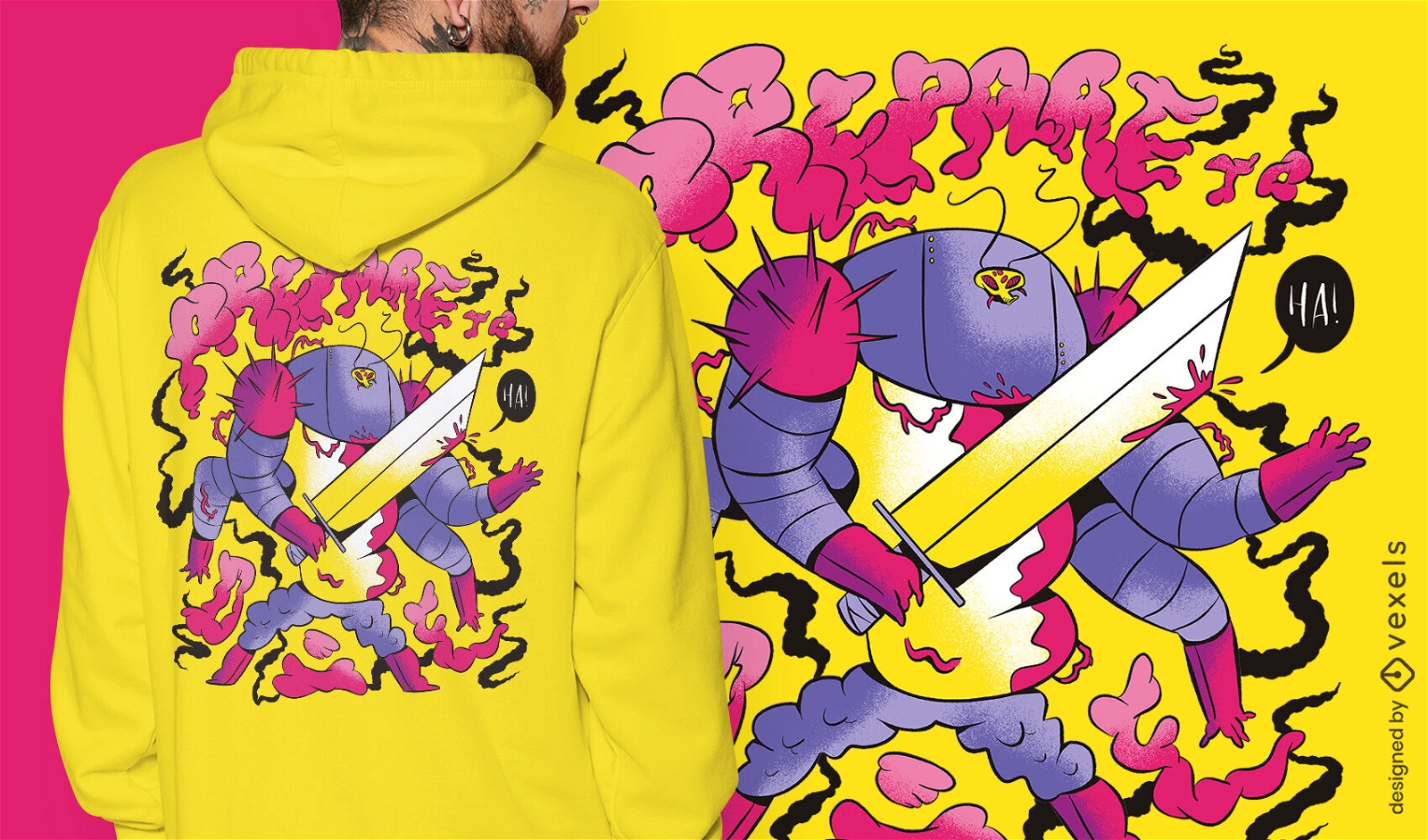 Insect warrior with sword t-shirt psd