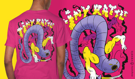 Scary worm insect warrior t-shirt psd