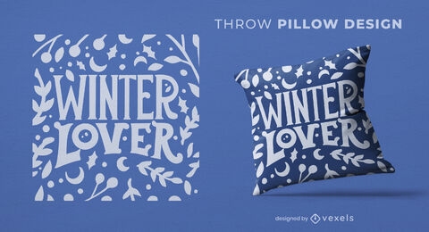 Winter lover throw pillow design