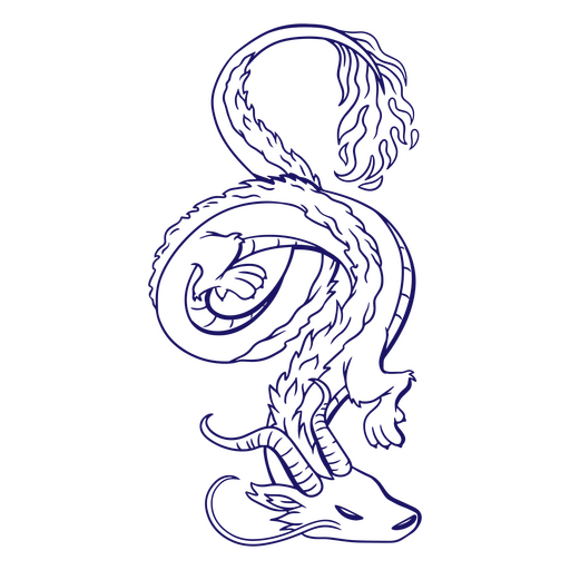 Agraciado dragón asiático mítico Diseño PNG