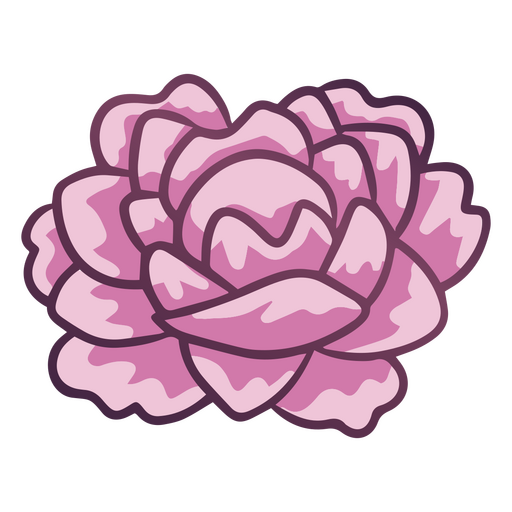 Flor rosa con pétalos resplandecientes Diseño PNG