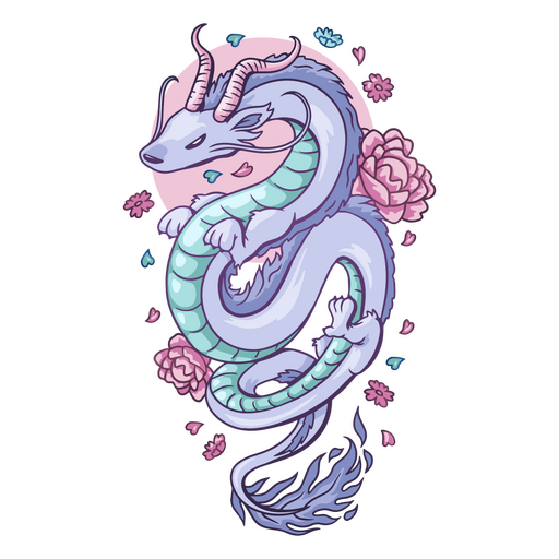 Asian dragon showing its glory PNG Design
