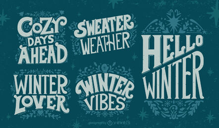 Winter-Zitate-Schriftzug-Set