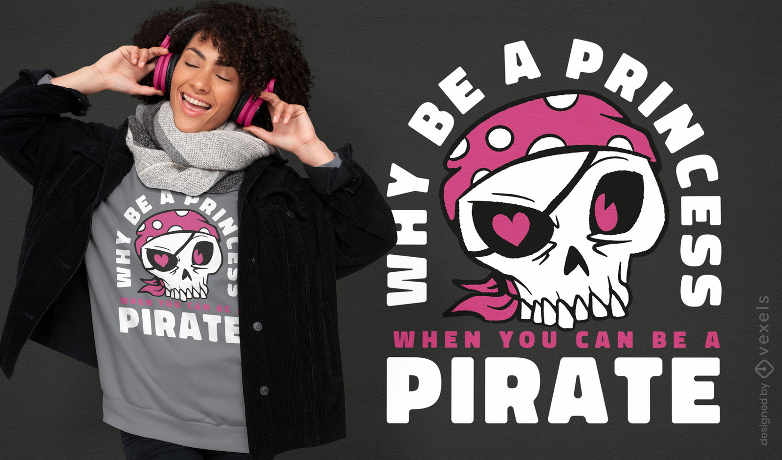 Sei ein Piratenschädel-T-Shirt-Design