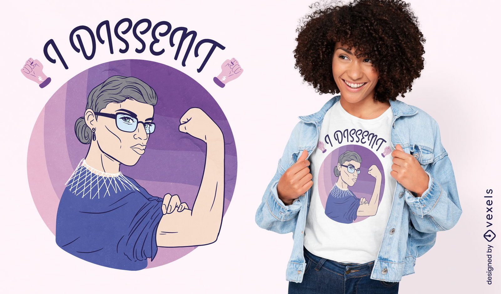 Diseño de camiseta de personaje de mujer fuerte