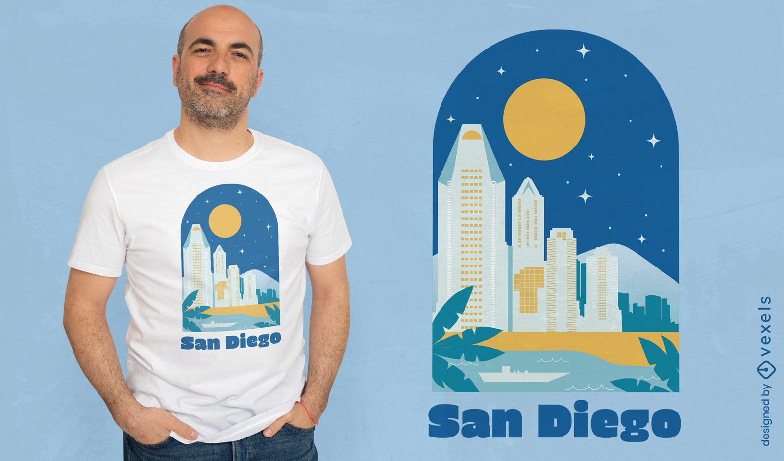 Diseño de camiseta de la ciudad de San Diego.