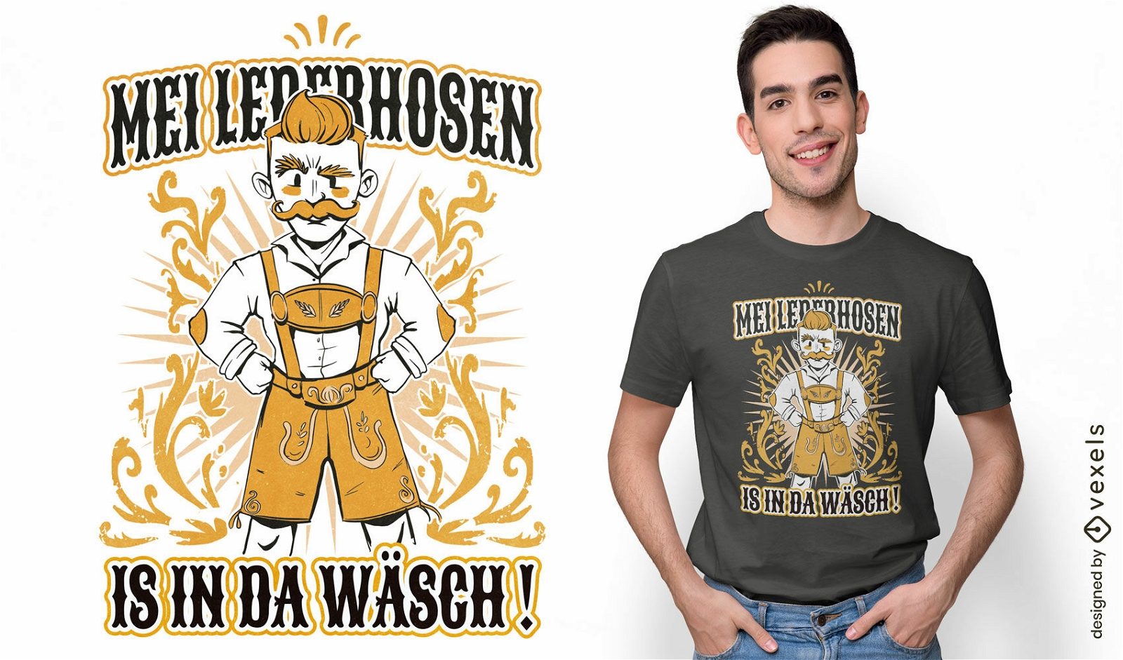 Deutscher Mann im Trachten-T-Shirt-Design