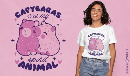 Capybara kiss t-shirt design