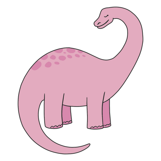 Dinossauro Rosa. Dino De Rabo Giro Desenhado à Mão Animal Pré