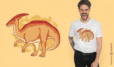 Diseño de camiseta de dinosaurio Parasaurolophus.