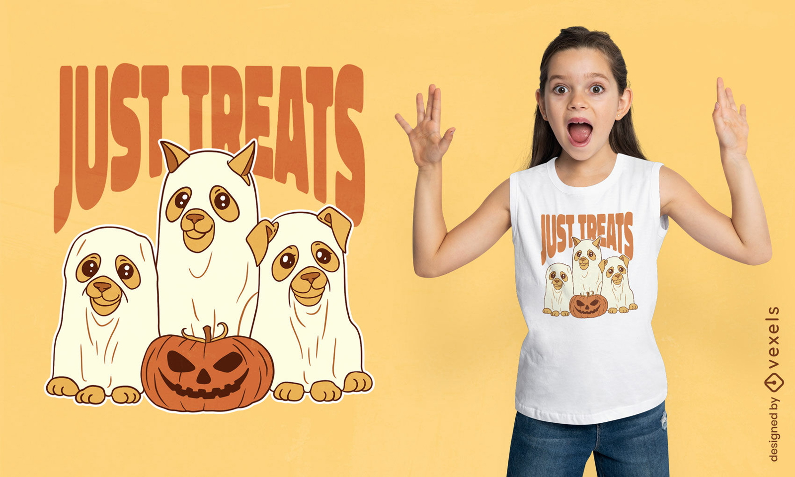 Dise?o de camiseta de Halloween de perros fantasma