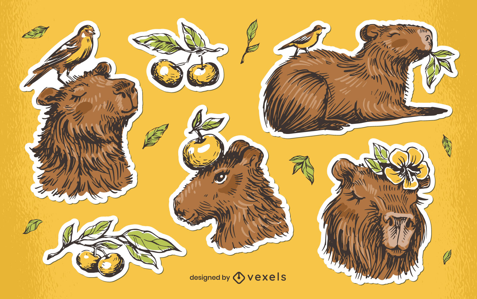 Capybara Dos Desenhos Animados Adesivo, Decalques Decoração