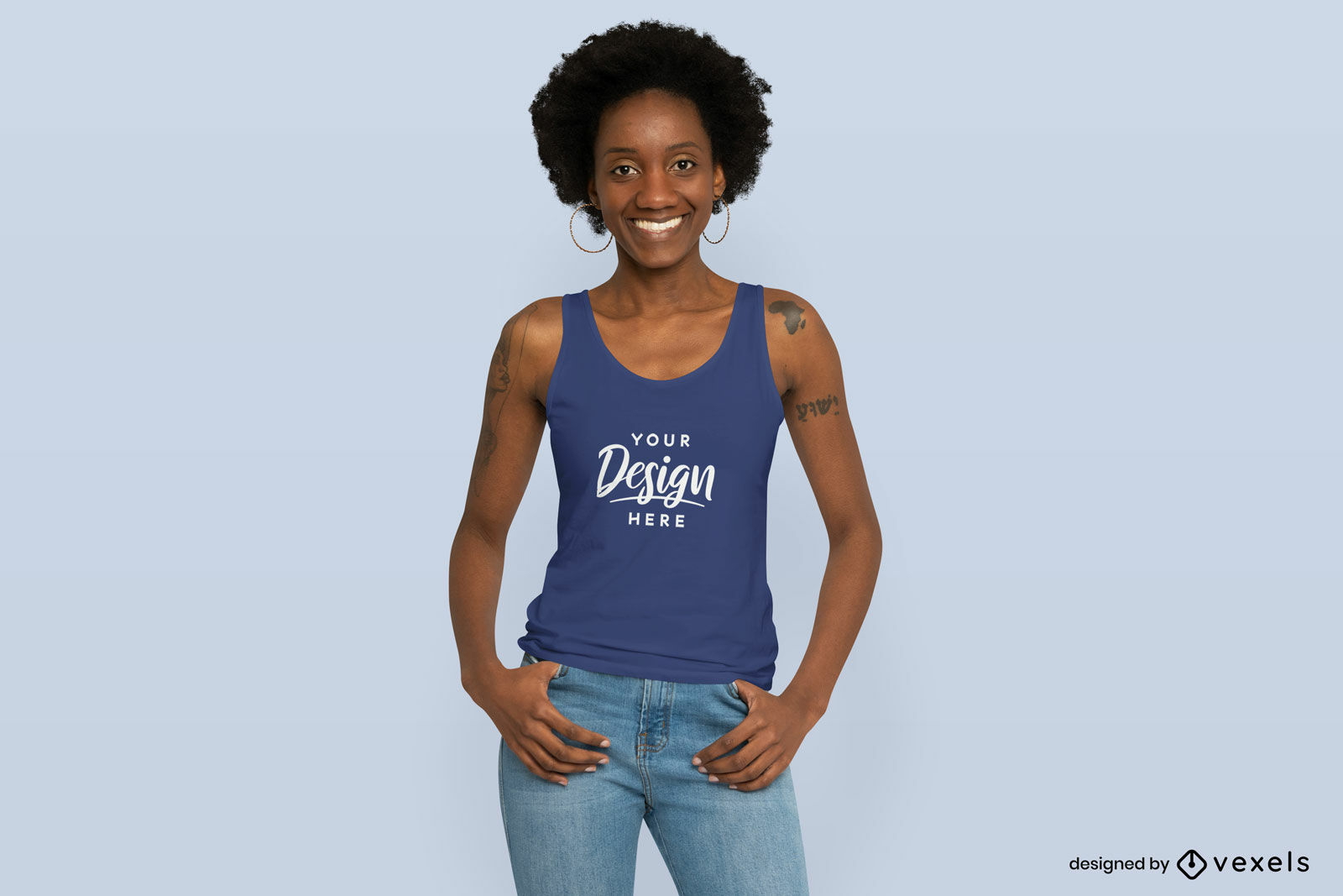 Tanktop-Mockup für schwarze Frauen