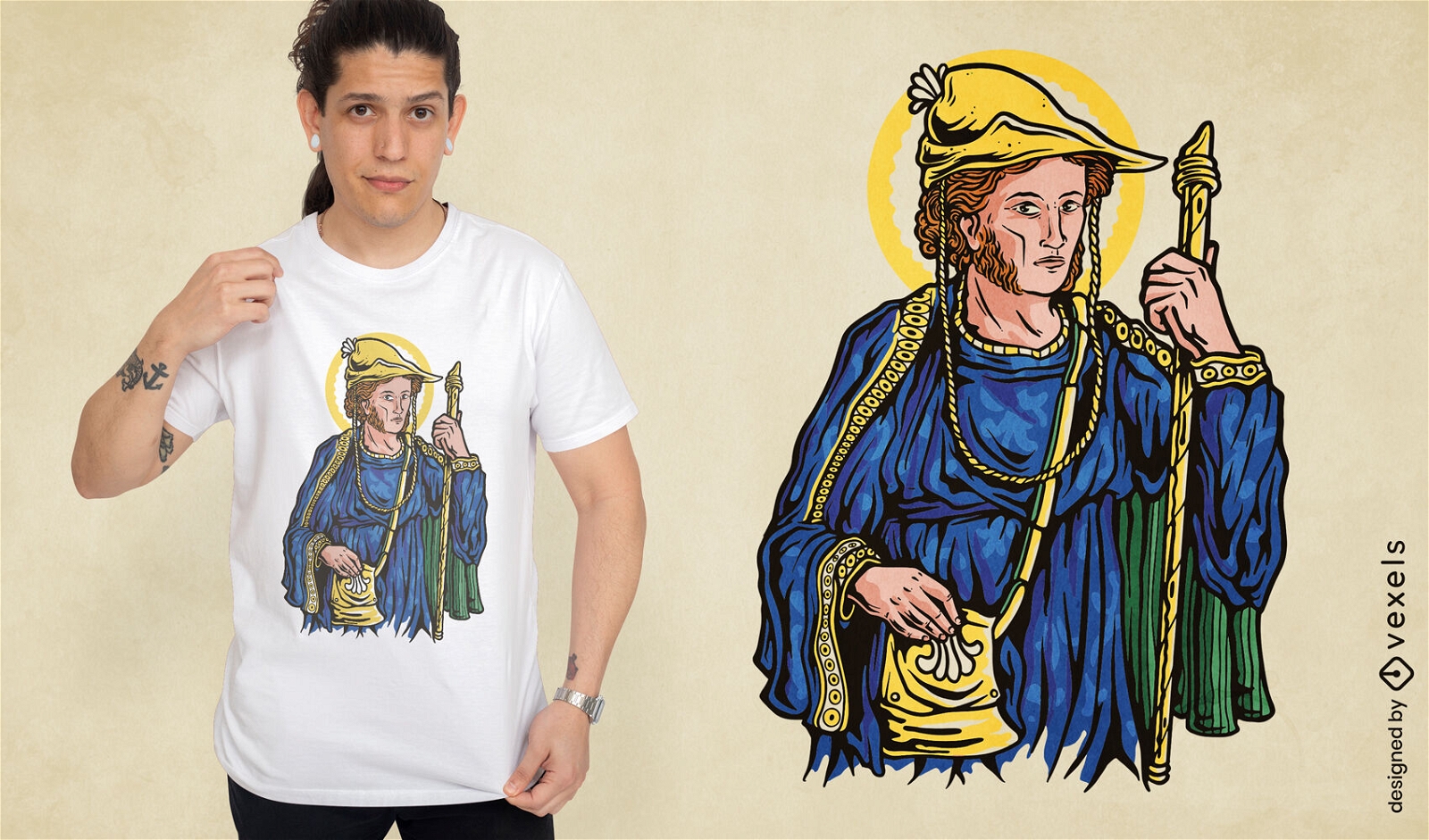 Design de camiseta religiosa de Saint Guillermo